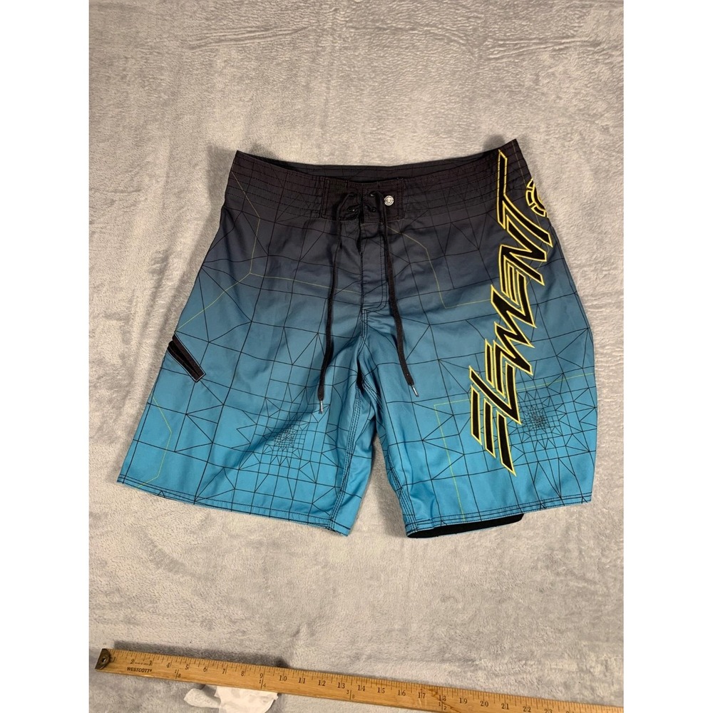 Element Surfing Board Shorts Mens Size 38 Blue Geometric